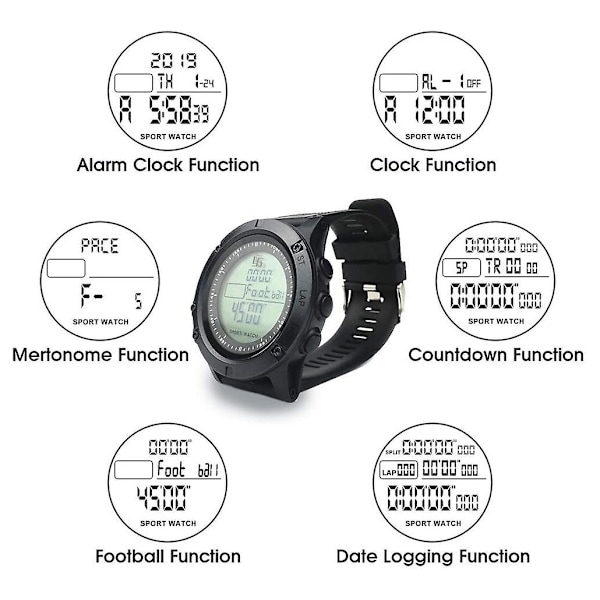Stoppur Digital Fotboll Stoppur Timer för Tränare 100 Varv Minne Vattentät Nedräkningstimer