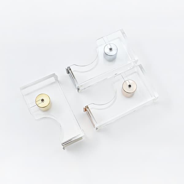 Akryl Rosegull Teipdispenser, Stor og Liten Teipkutter, Transparent Gull Teipholder Style 1
