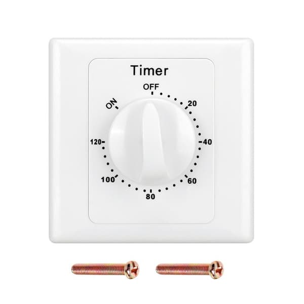 2-pak mekanisk nedtællingstimer, automatisk slukningskontakt, maks. 120 minutters justerbar timercontroller