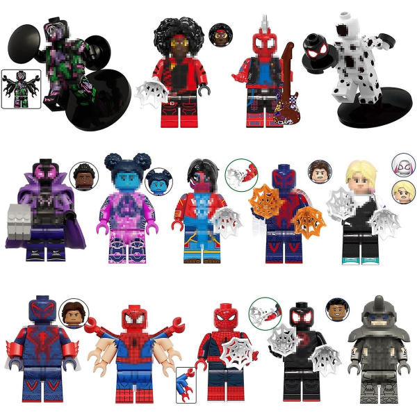 14st Spiderman Minifigurer Byggstenar Actionfigurer Set Röd XXL