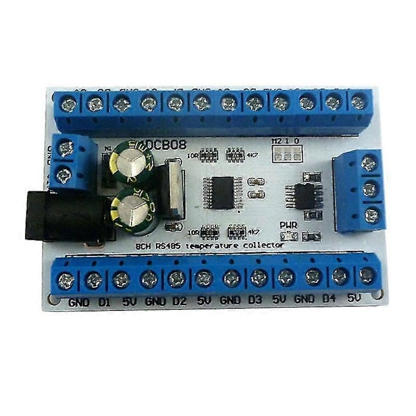 8-kanals DS18B20 RS485 Modbus RTU Temperaturstyrningssensor Fjärrdigitalmodul R4DCB08