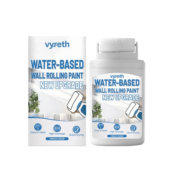 3-pack vattenbaserad väggfärg med rulle (100g vardera)