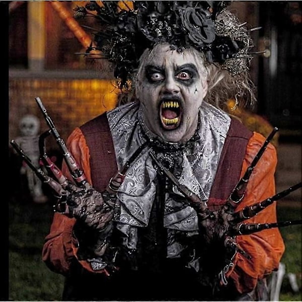 Halloween-artikuleeratut sormet Pelottavat Väärennetyt Sormet Luuranko Kädet Realistinen Kauhu Haamu Kynsi Tarvikkeet Cosplay Sormi Hanska