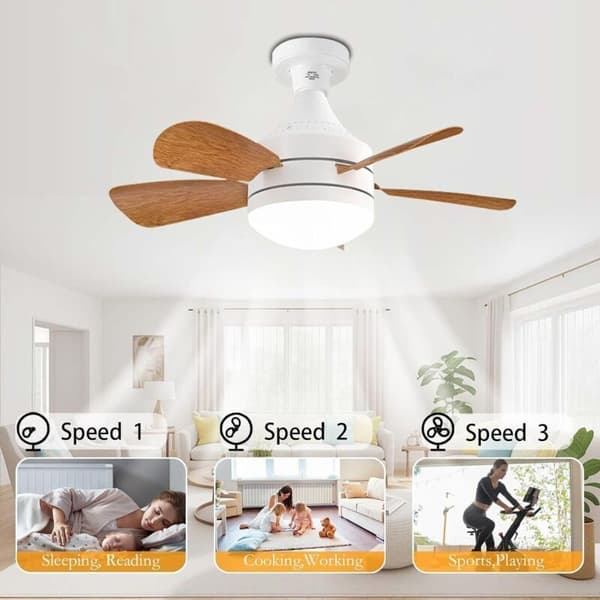 Stille LED Loftventilator - 3 Hastigheder Mini Indbygget Loftventilator