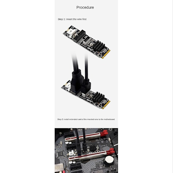 Ph69 M.2 M Key Pcie Till Usb 3.1 Front Expansionskort 5gb Typ C+19/20pin Adapter Expansionskort Med