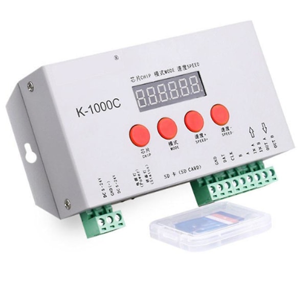 K-1000C kontroller K1000C WS2812B WS2811 APA102 T1000S WS2813 LED 2048 pixlar programkontroll DC5-24V
