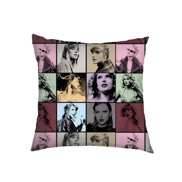 2-pack Taylor Swift Tryckt Kuddfodral Kvadratisk Kuddeöverdrag för Musikfans Soffa Säng Bil Dekoration (Endast Kuddfodral)