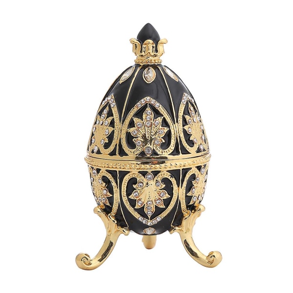 Emaloitu Faberge Egg, koristeellinen saranoitu korukoristelu, jossa kimaltelevat strassit, ainutlaatuinen lahja/koriste kodin pukeutujan syntymäpäiväjuhliin (1 kpl, Bl