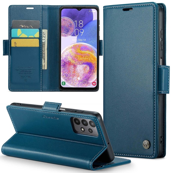 CASEME 023 -sarjan case Samsung Galaxy A23 4G/A23 5G (maailmanlaajuinen versio) Litchi Stand RFID Bl