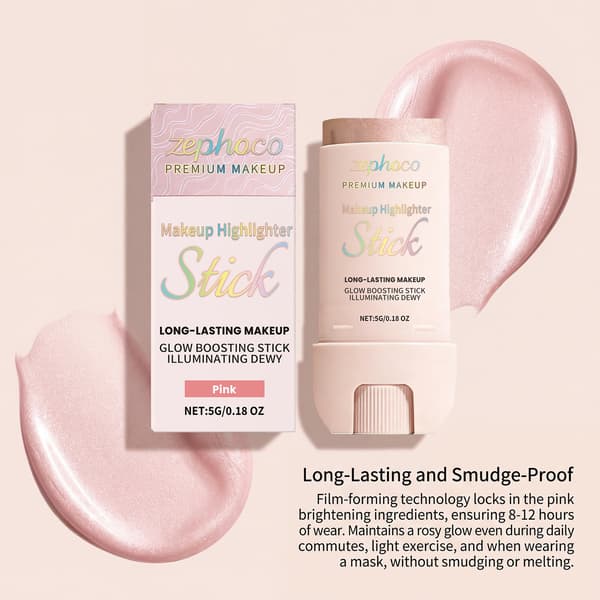 Highlighter Stick, Pink Illuminating Dewy Glow til ansigtsoplysning og konturering