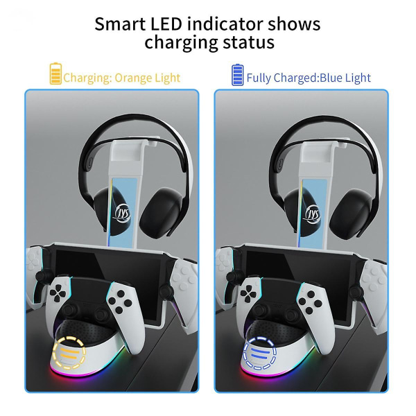 Docking Charger for Portal Streaming Handheld Charging Dock Storing Headset Gamepad Charging Docking Charger