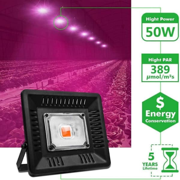 Vækstlys, 50W LED vækstlys, indendørs COB vækstlys