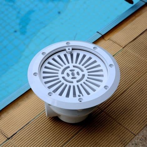 ANDIAMO pooltilbehør: Rund bunddrænrist til betonpools - Diameter 21 cm - Hvid