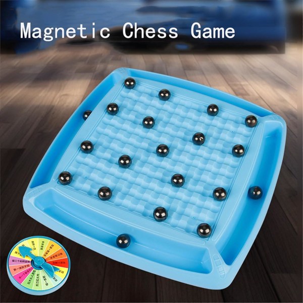 Magneettinen shakkipeli, moninpeli set, magneettinen shakkipeli kivillä, hauska pöytäkokoinen perhestrategialautapeli aikuisille ja lapsille