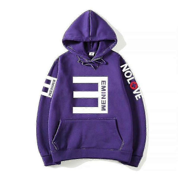 Eminem Sweatshirt Eminem Anti-E Hiphop Tjock Tröja Med Huva För Män Och Kvinnor purple XL