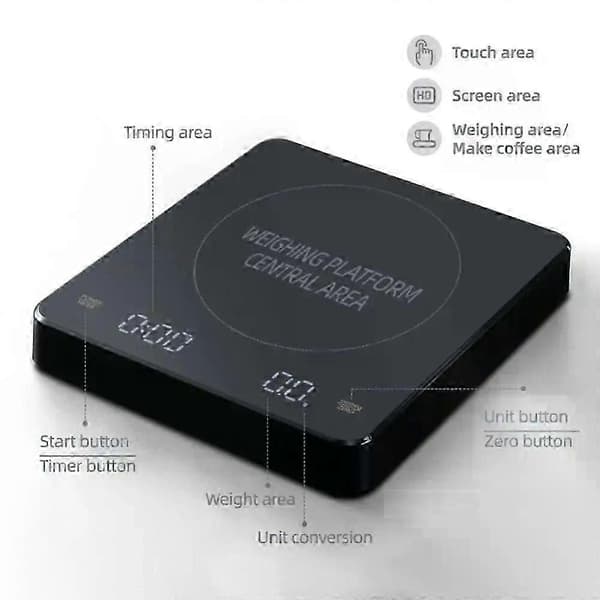 Timemore Black Mirror Basic + Högprecisions Elektronisk Våg Espresso Kaffevåg Smart Våg Automatisk Timer Köksvåg