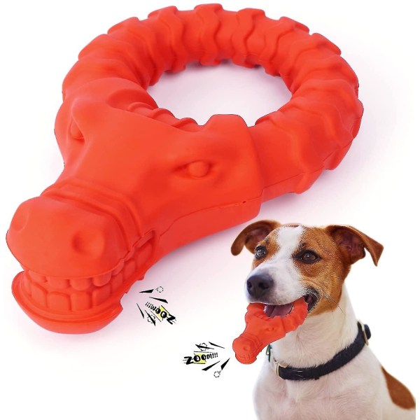 Knirkende hundelegetøj Næsten uforgængeligt Robust holdbart, rødt legetøj Store mellemstore hunde Aggressi