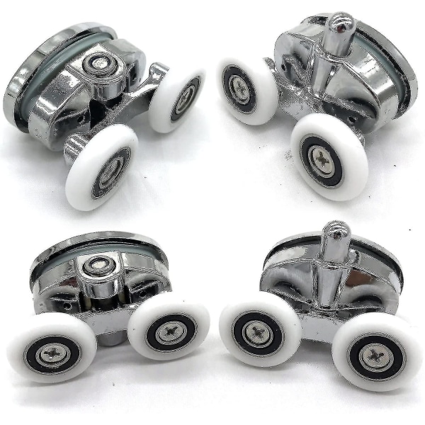 Set Of 4 New Oval Butterfly Twin Wheel Shower Door Rollers