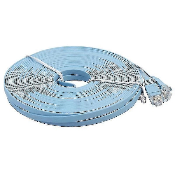 Hmwy-10m Cat6 Ultra-tynn Flat Ethernet Nettverkslan-kabel, Patch Lead Rj45 (blå)