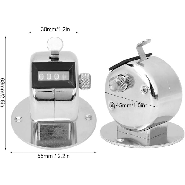 Hopealinen Metalli Käsikauppalaskuri Mekaaninen Kämmenlaskuri 4 Asentoa Käsikauppalaskuri Urheilukouluttajan Tarvikkeet