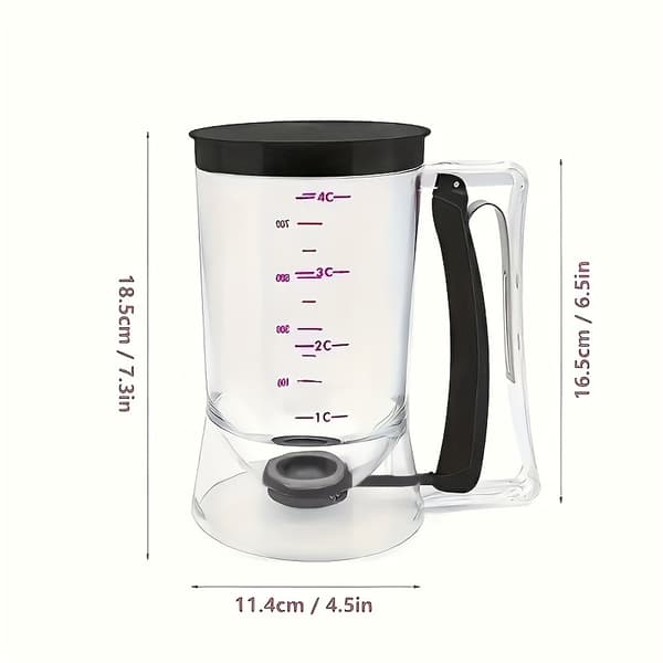 Håndholdt røreseparator, praktisk måledispenser for hjemmebaking black