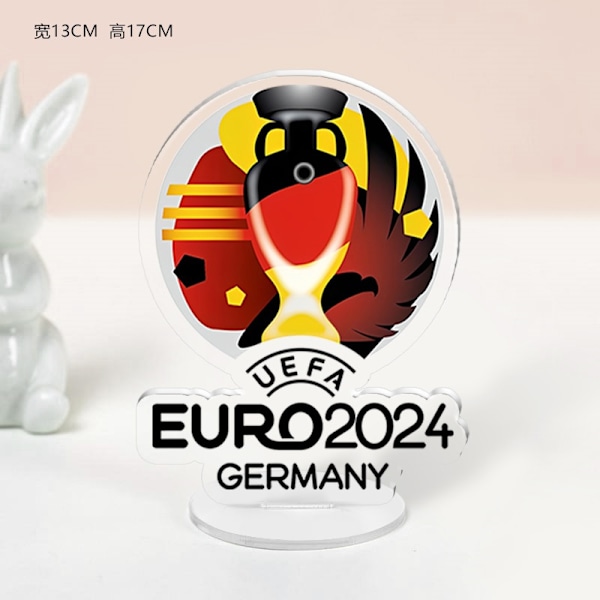 2024 Europamesterskap Maskot Souvenirs, Perifere Stativ, Delaunay Cup Baller, Fotball Perifer Akryl Ornament