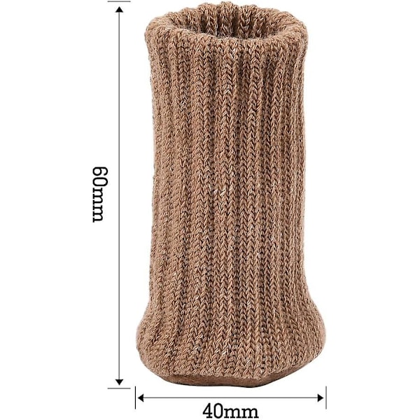 Stickade Stolsbensöverdrag Elastiska Möbelstrumpor Set Trägolvskydd, Ljusbrun, 24-pack