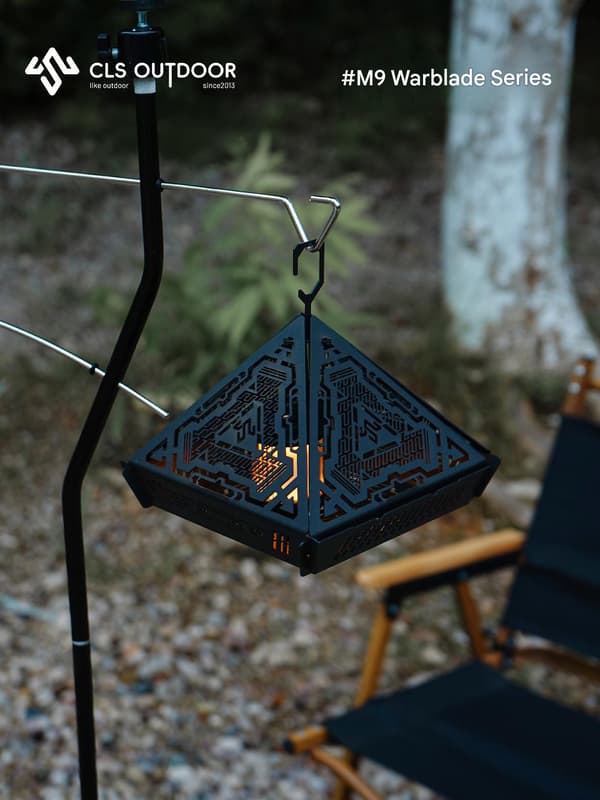 Sammenfoldelig Pyramide Rustfrit Stål Camping Lanterne Skærm, 164×164×165mm Lyskappe