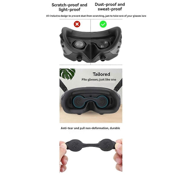 til Goggles 2 Linsebeskyttelse Ridsefast Silikone Linsecover Støvtæt Linsebeskyttelse Flyvetilbehør