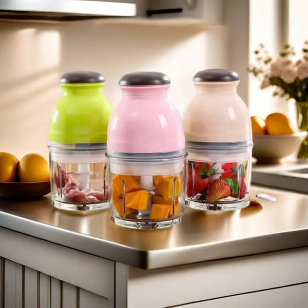 Mini elektrisk babymadprocessor, multifunktionel blender til blanding, hakning af kød og hakning af grøntsagsfyld