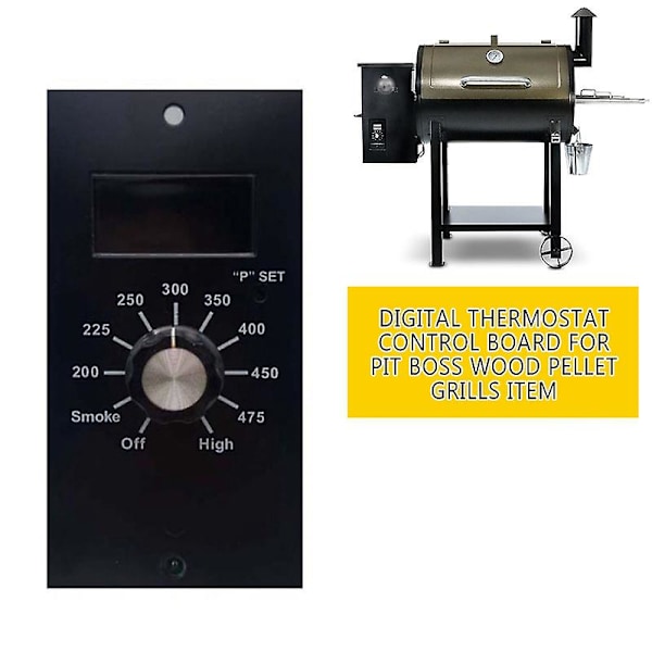 Pit Boss Træpillegrill Digital Termostatstyringspanel Opgradering - Model AH-P30, Temperaturinterval 200C til 475C, Frontpanelbetjening