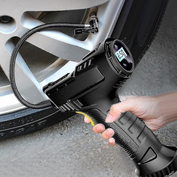 120w bil elektrisk luftpumpe bildæk oppustelig pumpe Bærbar genopladelig luftkompressor Digital autodækpumpeudstyr Hs Jt.