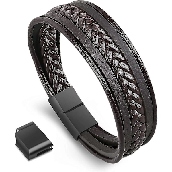 Läderarmband. 6 st Justerbara Fashion Punk Flätade Armband för Män & Kvinnor Present
