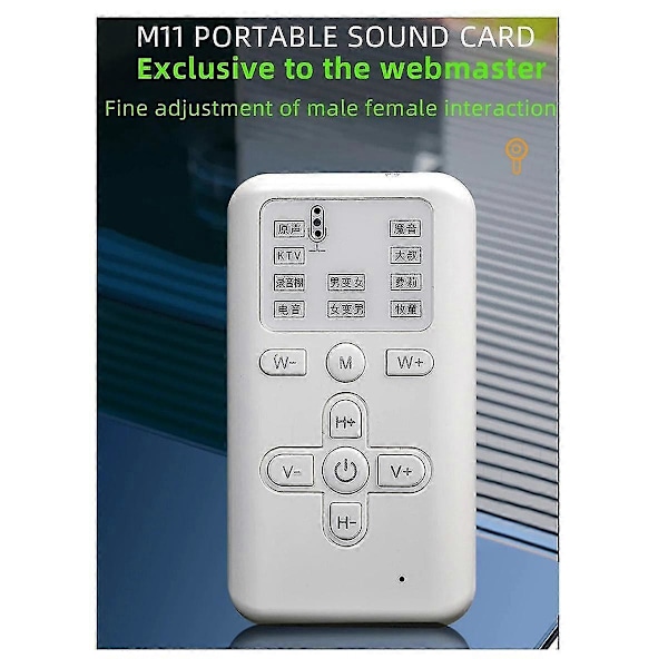 Ny M11 Stemmeforandrer 10 Stemmeforandrende Moduser Bluetooth USB Mini Lydkort Egnet for Spillankerinnspilling