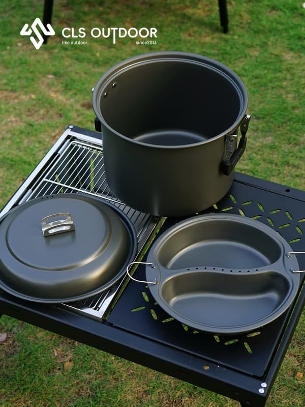 6,5L Stor Kapacitet Dubbelfack Ångbricka, Rymdgrå Non-Stick Matångplatta