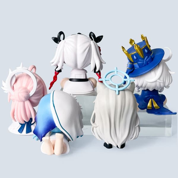Genshin Impact Furina Wuthering Waves Shorekeeper Q Version Sittande Figur Anime Spel Skrivbordsdekor Samlarmodell E