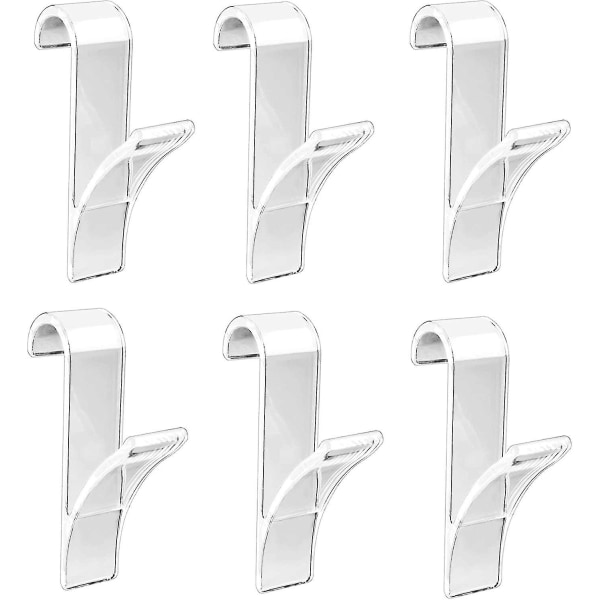 Kylarkrokar, genomskinlig krokhängare för handdukstork Plast handduksstång Kylarkrokar för rörformigt bad Crook Grab(6st, genomskinlig) -t