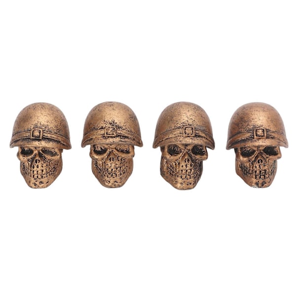 4PCS Tire Valve Caps Skull Style Anti Oxidization Universal for Cars Trucks Bicycles Motorcycles BikesBronze