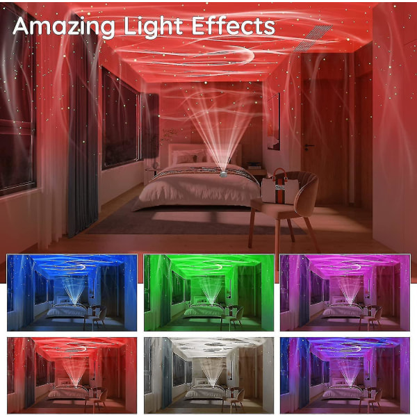 Projektorlampa - Northern Lights Aurora Projektor för sovrum, lekrumsinredning, vit Jst.