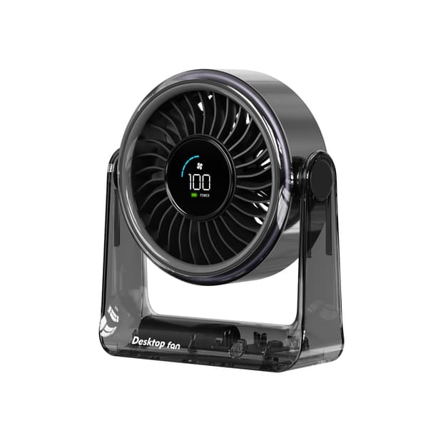 100-hastigheds digitalt display luftcirkulationsventilator USB-bordventilator stansefri vægmonteret miniventilator, sort