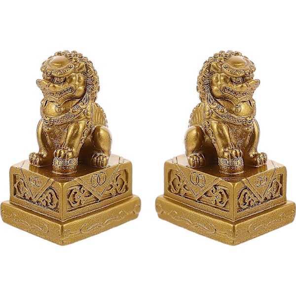 2 stk. Løvefigurer Resin Dyr Ornamenter Bordplade Vilde Dyr Dekoration Løvestatuer