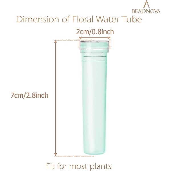 Plastblomstvandrør 2,8 tommer til blomsterarrangement - Grøn (60 stk)
