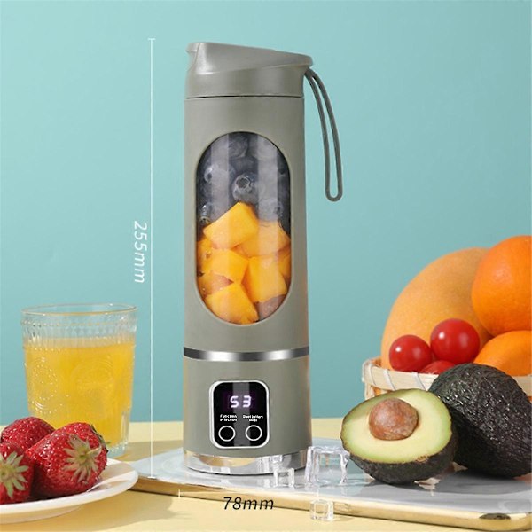 USB Uppladdningsbar Portabel Blender 8 Blad Mini Iskross med Digital Display 3 Lägen Portabel Bl