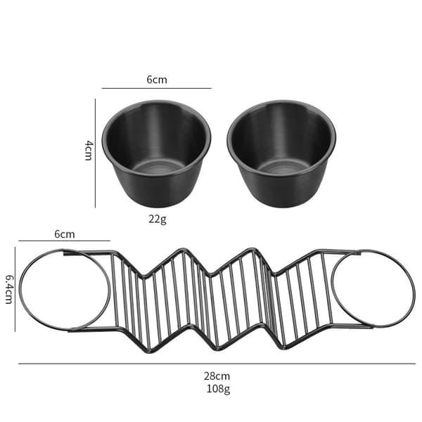 Tortillaholder i rustfritt stål Dobbel kopp Taco Rack Pannekake Serveringsstativ for spisebruk D