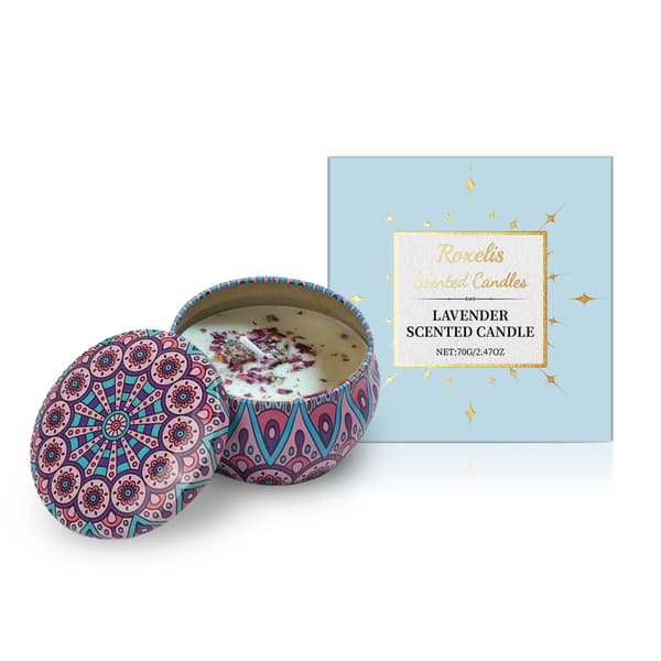 Lavendel duftlys i soyavoks, langvarig avslapningslys