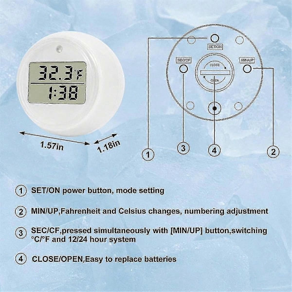 Isbads Termometer och Timer, Vattentermometer för Isbad, Vattentät Kalla Dopp Isbad Tillbehör
