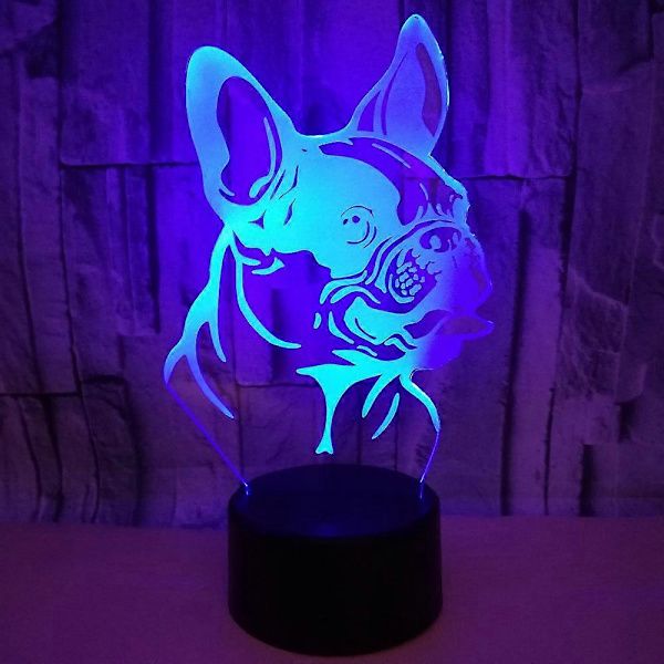 Kreativ 3D-lampa, 3D-effekt med flerfärgade mönster, smart sensor och färgglada lägen, perfekt för sovrum, vardagsrum och arbetsrum (svart botten)