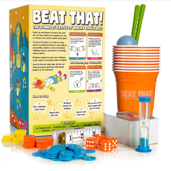 Englanninkielinen Versio Lapsille ja Aikuisten Perhepeli Korttipeli Beat That! - Beat That Crazy Battle