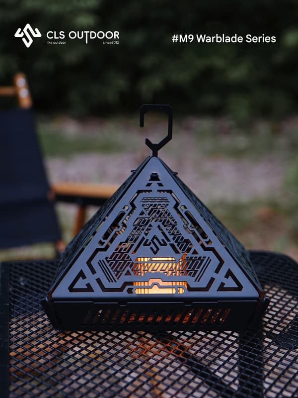 Sammenfoldelig Pyramide Rustfrit Stål Camping Lanterne Skærm, 164×164×165mm Lyskappe