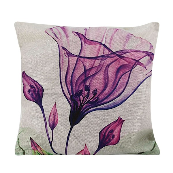 Dekorative blomstrete blomsterputetrekk 18 x 18, putetrekk i bondestil, sett med 4 putetrekk
